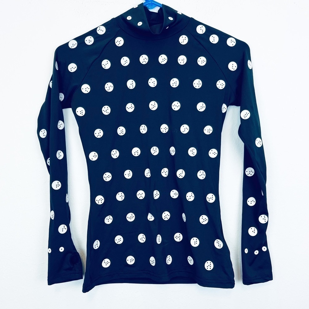 Zozosuit size 2 black polka dot stretchy top